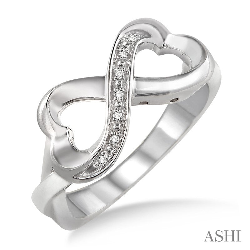 Silver & Diamond Infinity Heart Ring