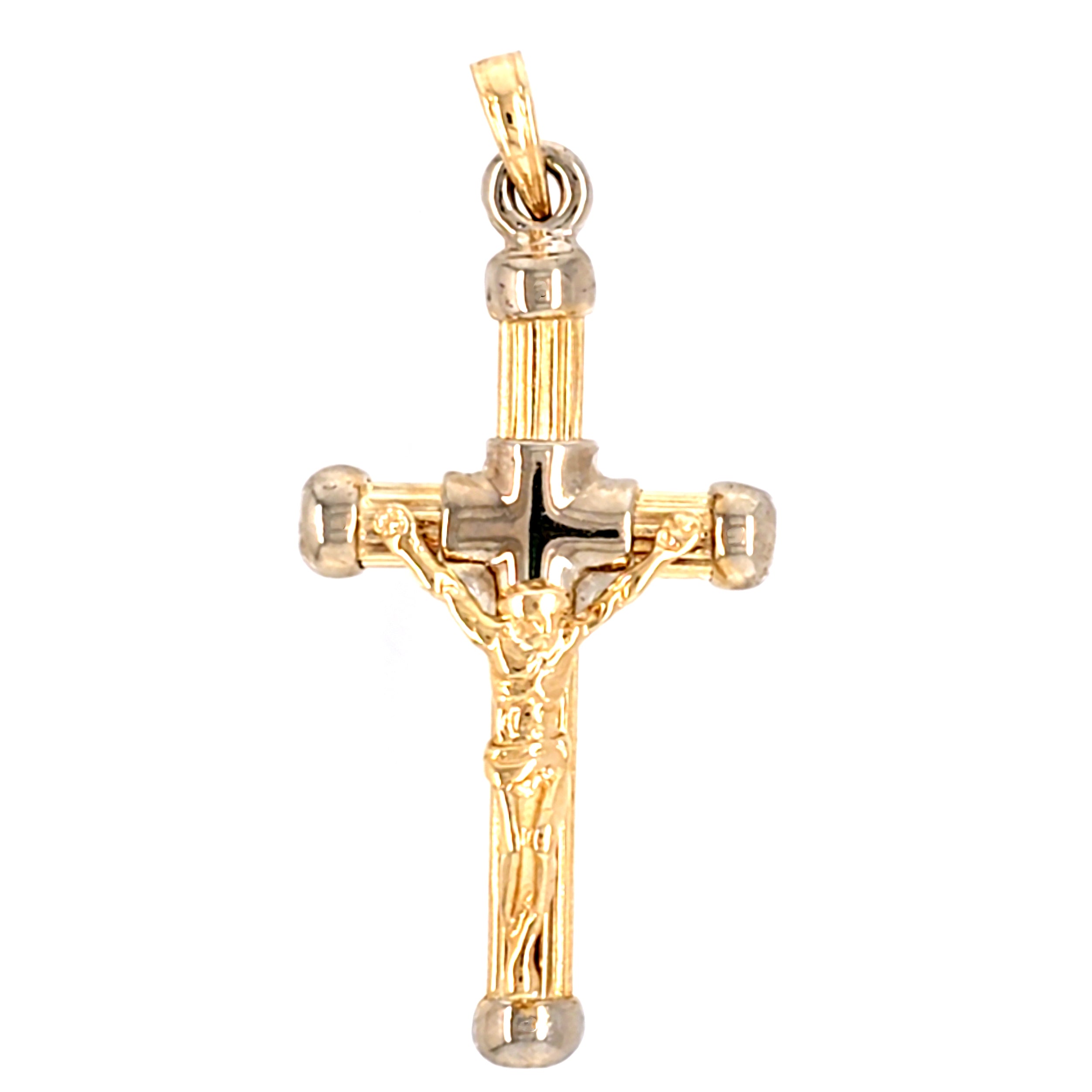 Two-Tone Gold Crucifix Pendant