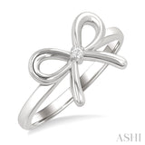 Silver & Diamond Bow Ring