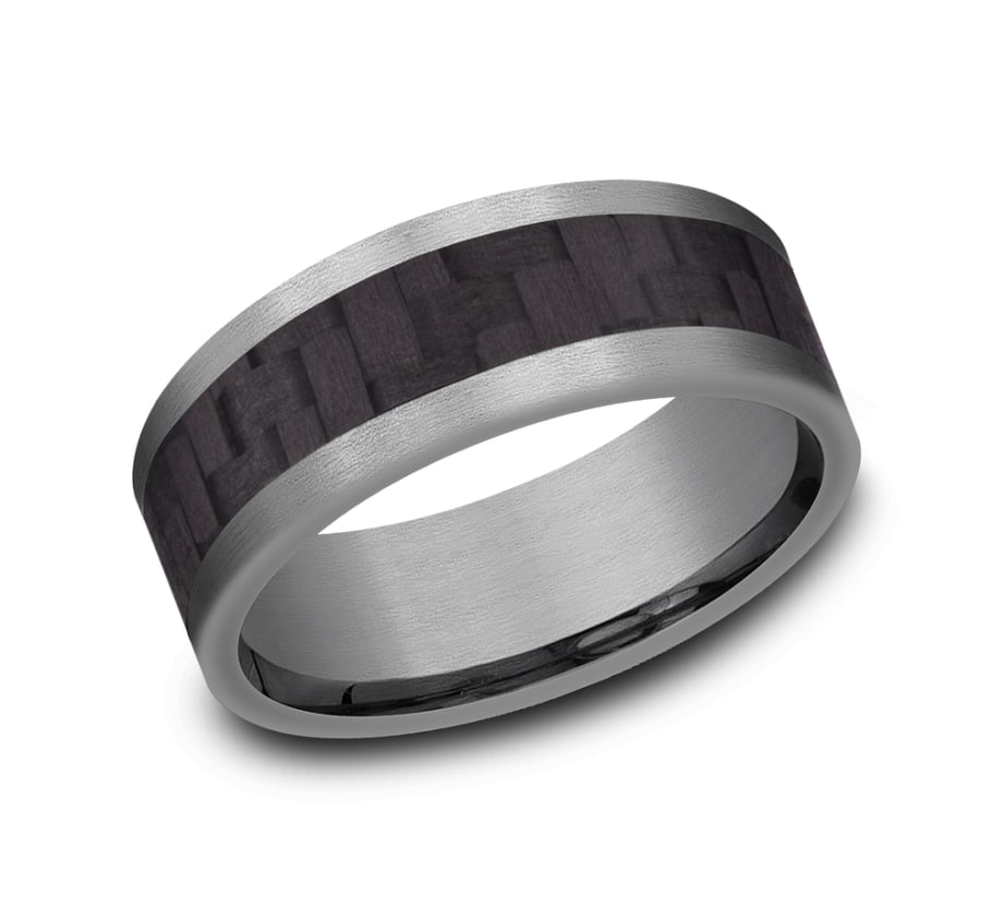 THE SENNA - Tantalum & Carbon Fiber Men's Wedding Band