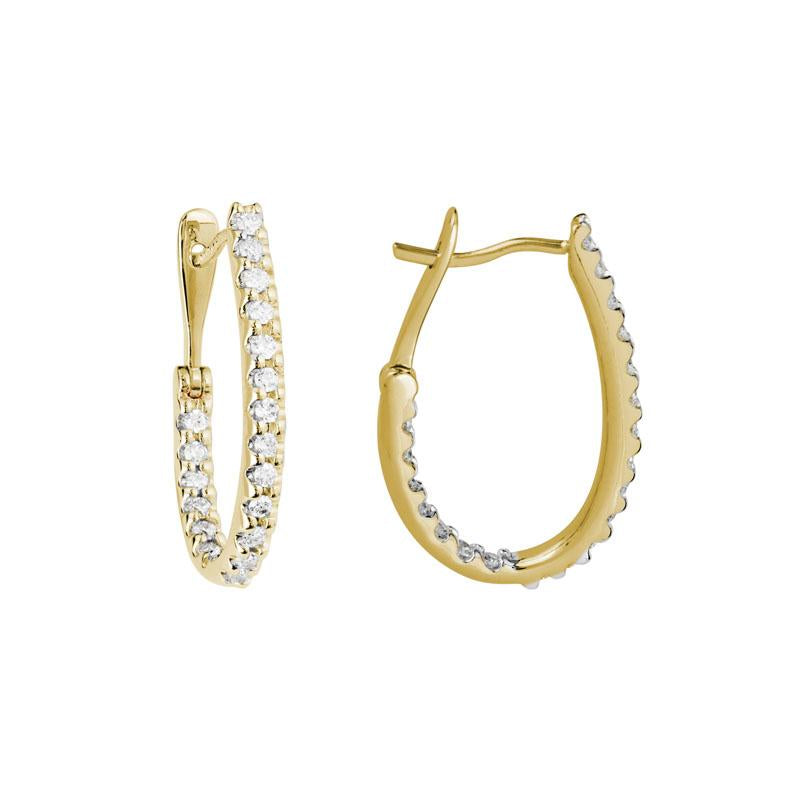 Diamond Inside/Outside Oval Hoops