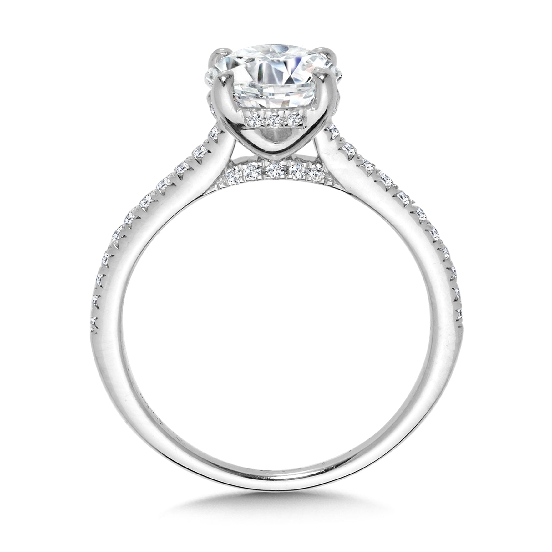 1.00 - 1.49ct Round White 14 Karat Gold Semi-Mount Engagement Ring