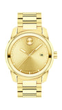 Men's Movado Bold, yellow gold ionic plated stainless steel case and link bracelet, gold-toned metallic dial with index, Swiss quartz movement