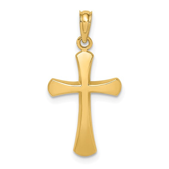 Rounded Tip Gold Cross Pendant