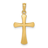 Rounded Tip Gold Cross Pendant