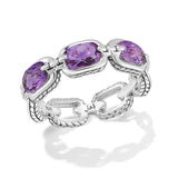 JAI Statement Link Ring in Amethyst, Size 7