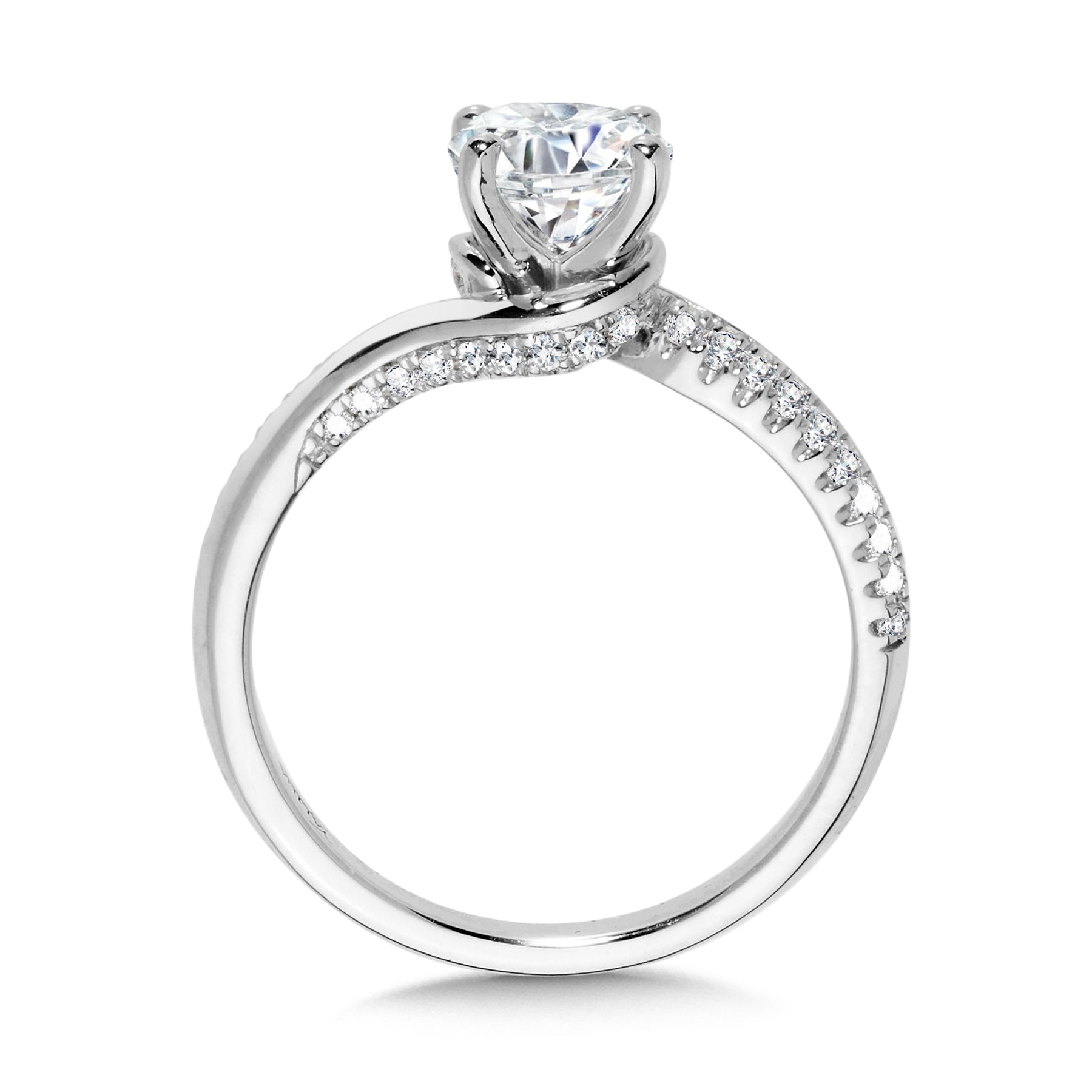 1.00 - 1.49ct Round White 14 Karat Gold Semi-Mount Engagement Ring
