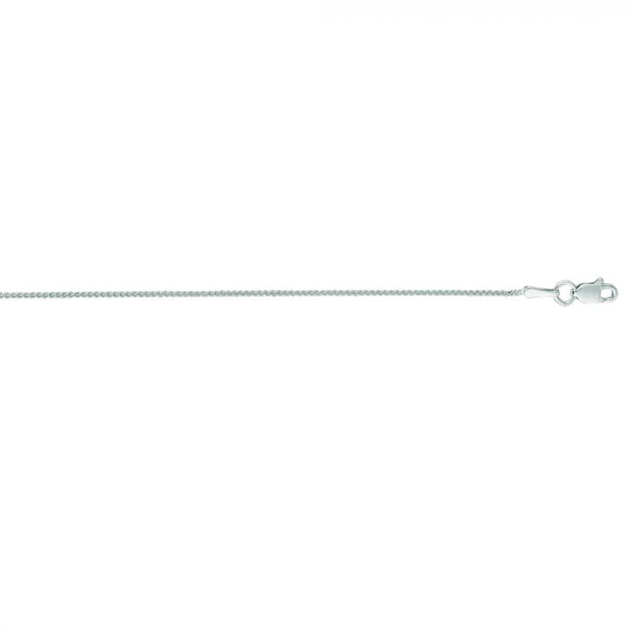 White Gold 1mm Spiga/Wheat Chain, 18"