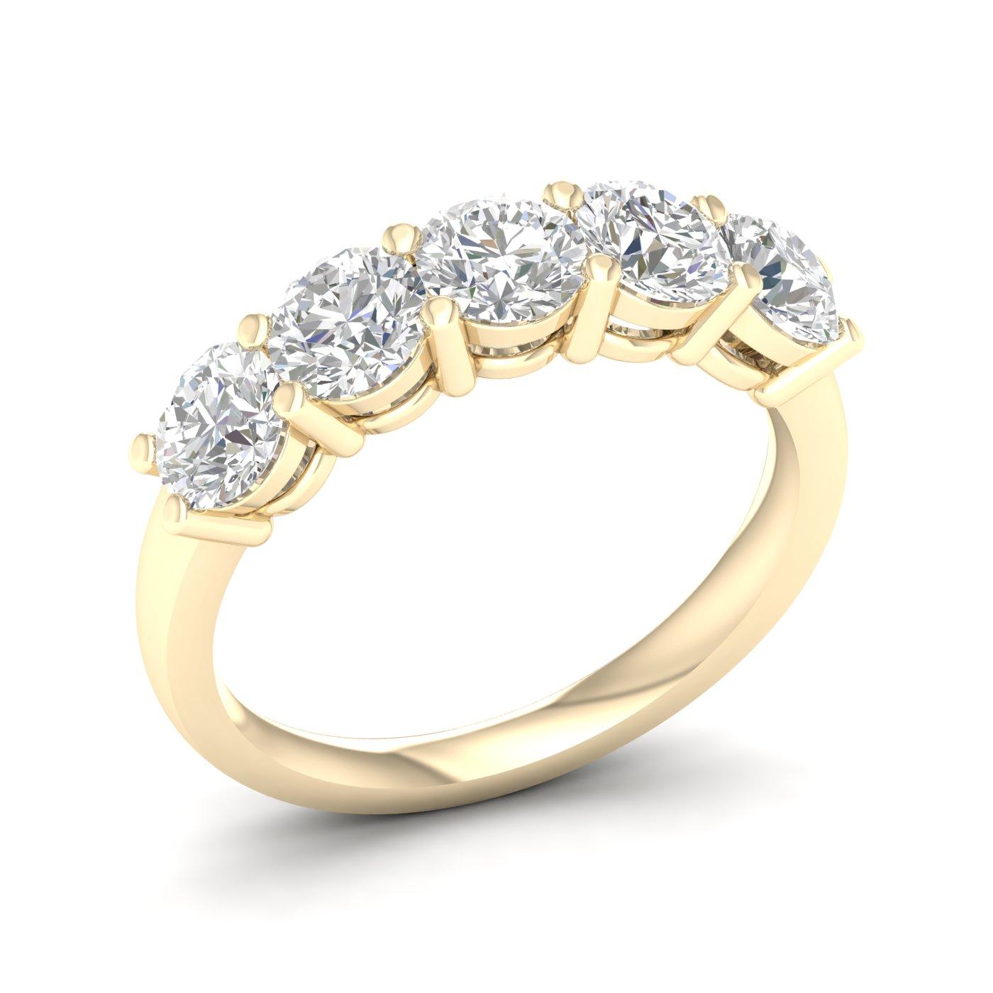2ctw Lab Grown Diamond 5-Stone Band