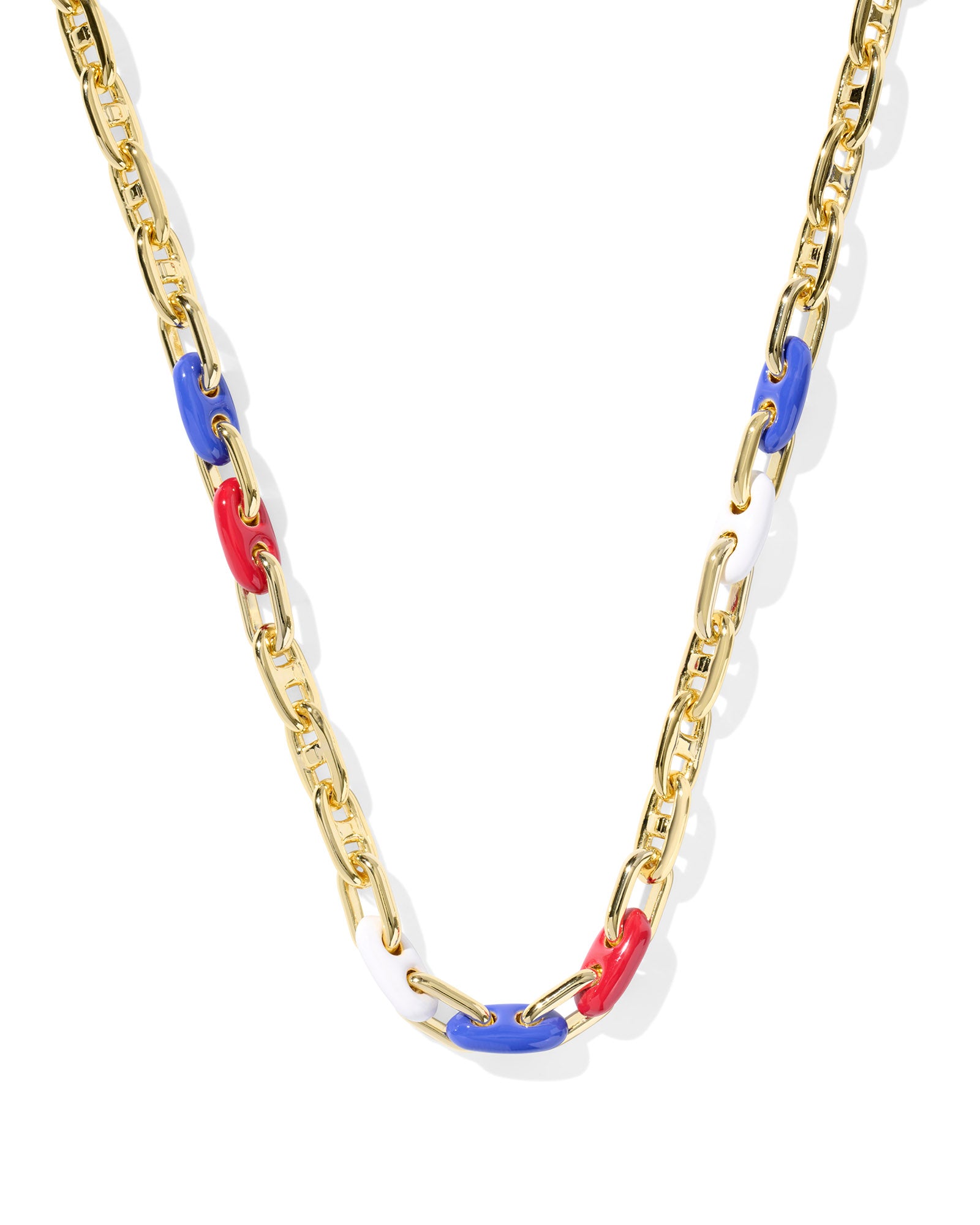 Kendra Scott Bailey Gold Chain Necklace- Red, White & Blue