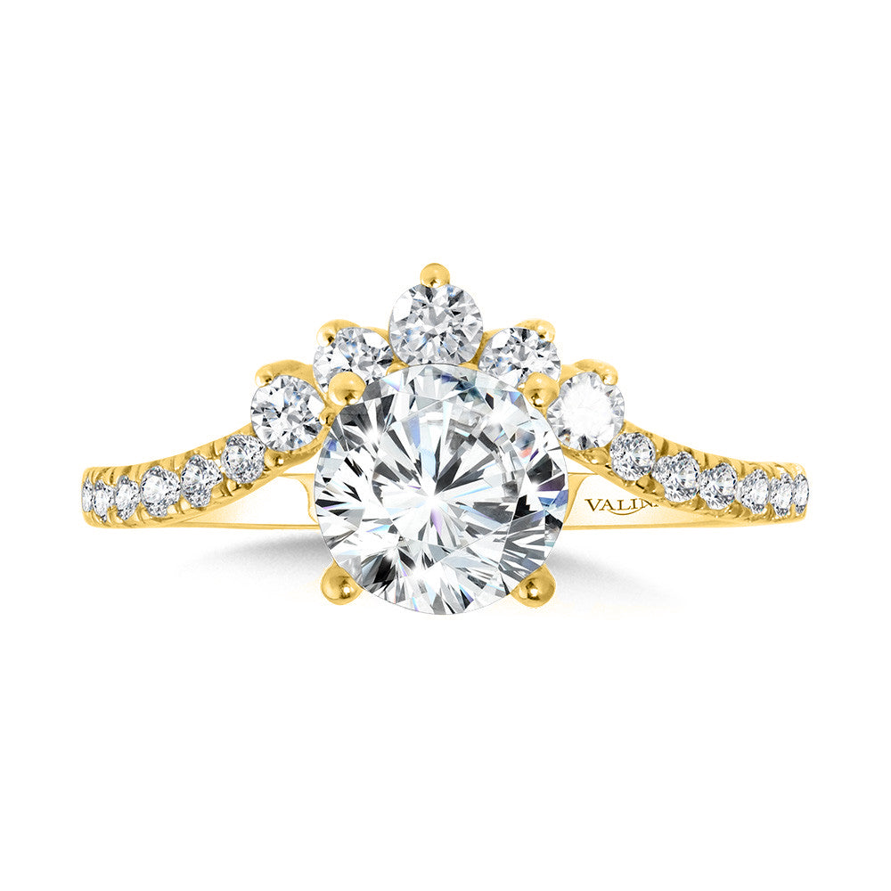 Chevron-Shaped Diamond Semi-Mount Engagement Ring