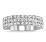 Three Row Diamond Wedding Band