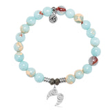 Snakeskin Jasper Gemstone Bracelet with Infinite Protection Sterling Silver Charm
