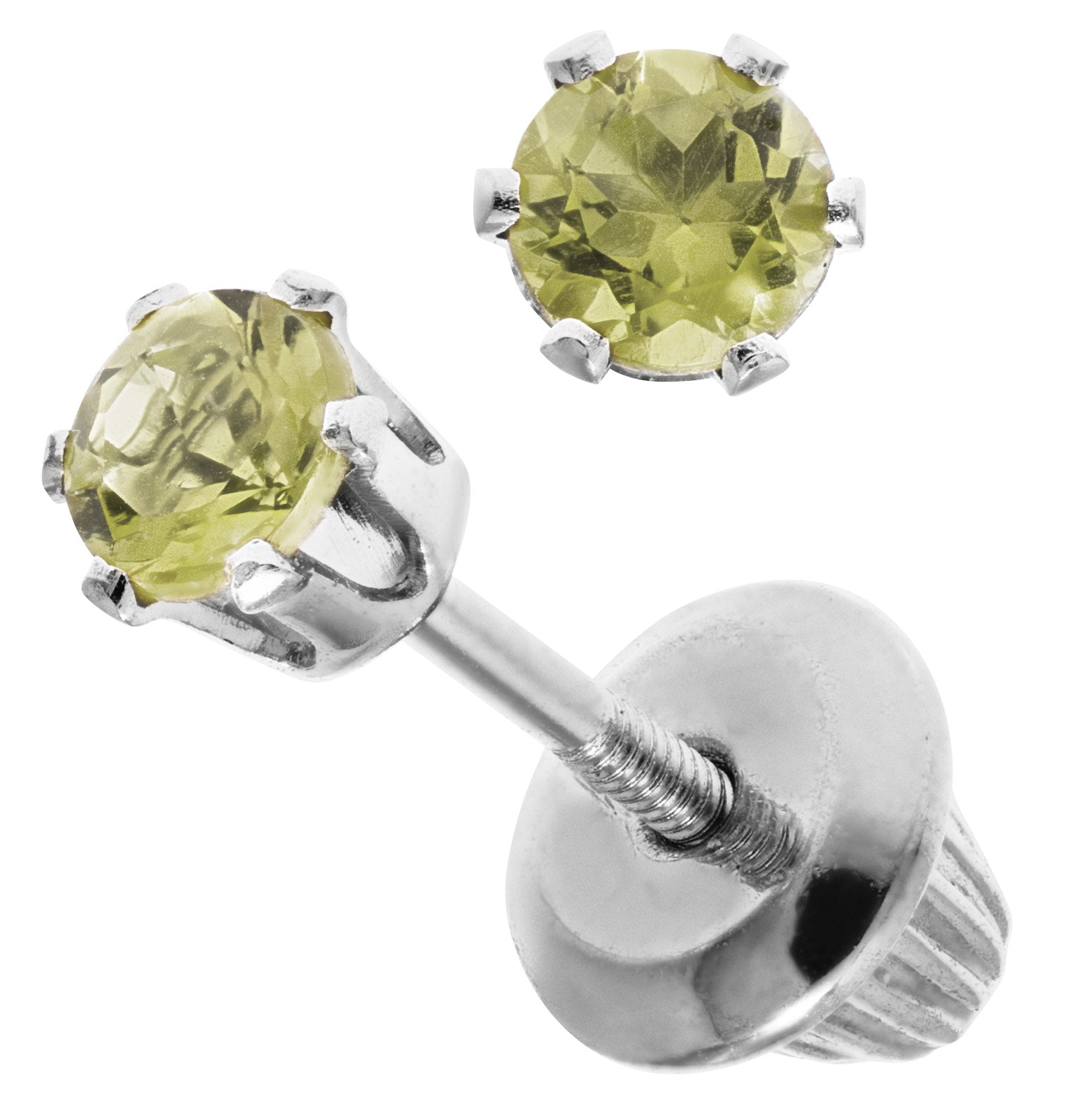 Children's August Birthstone Peridot Earrings