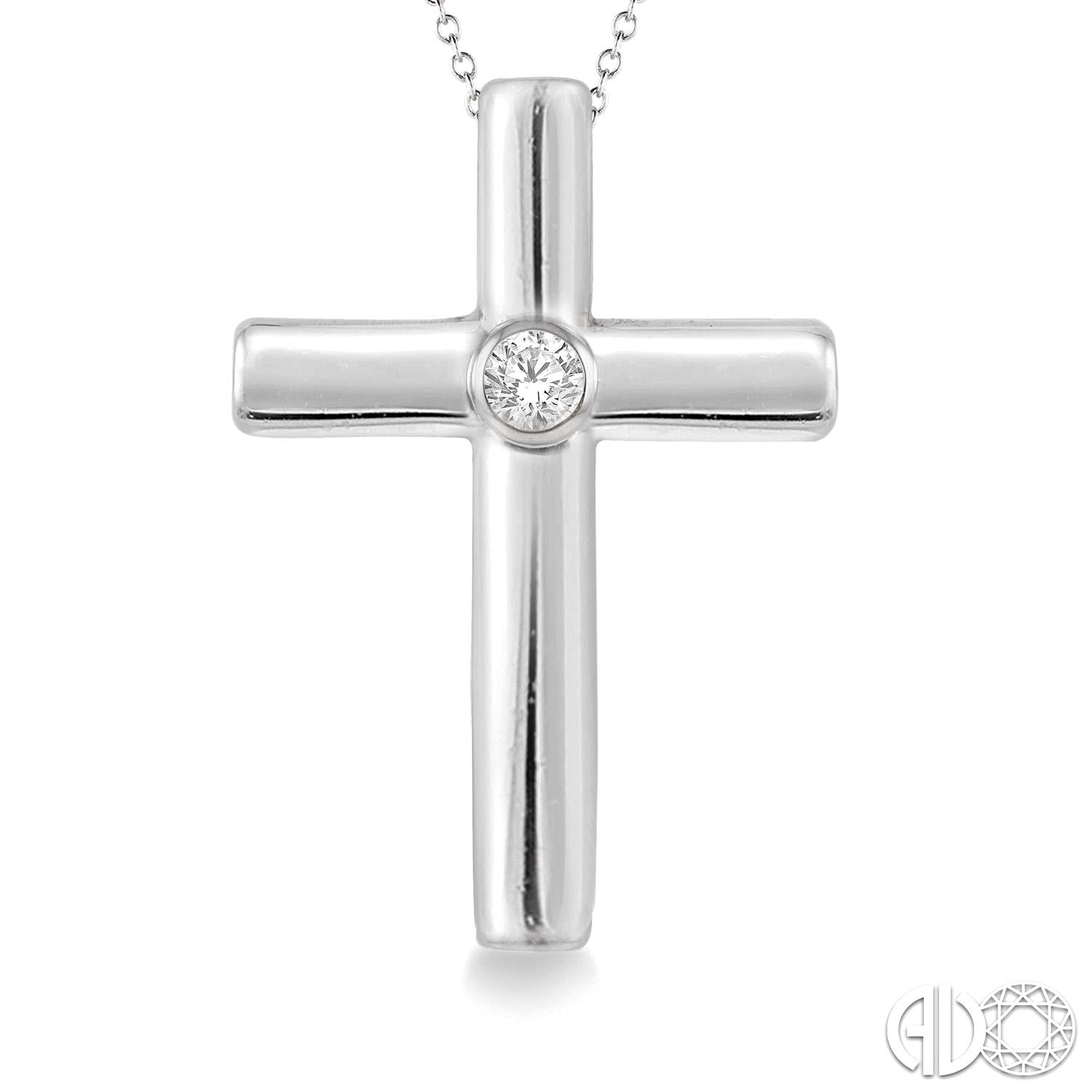 Silver Diamond Cross Pendant