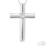 Silver Diamond Cross Pendant