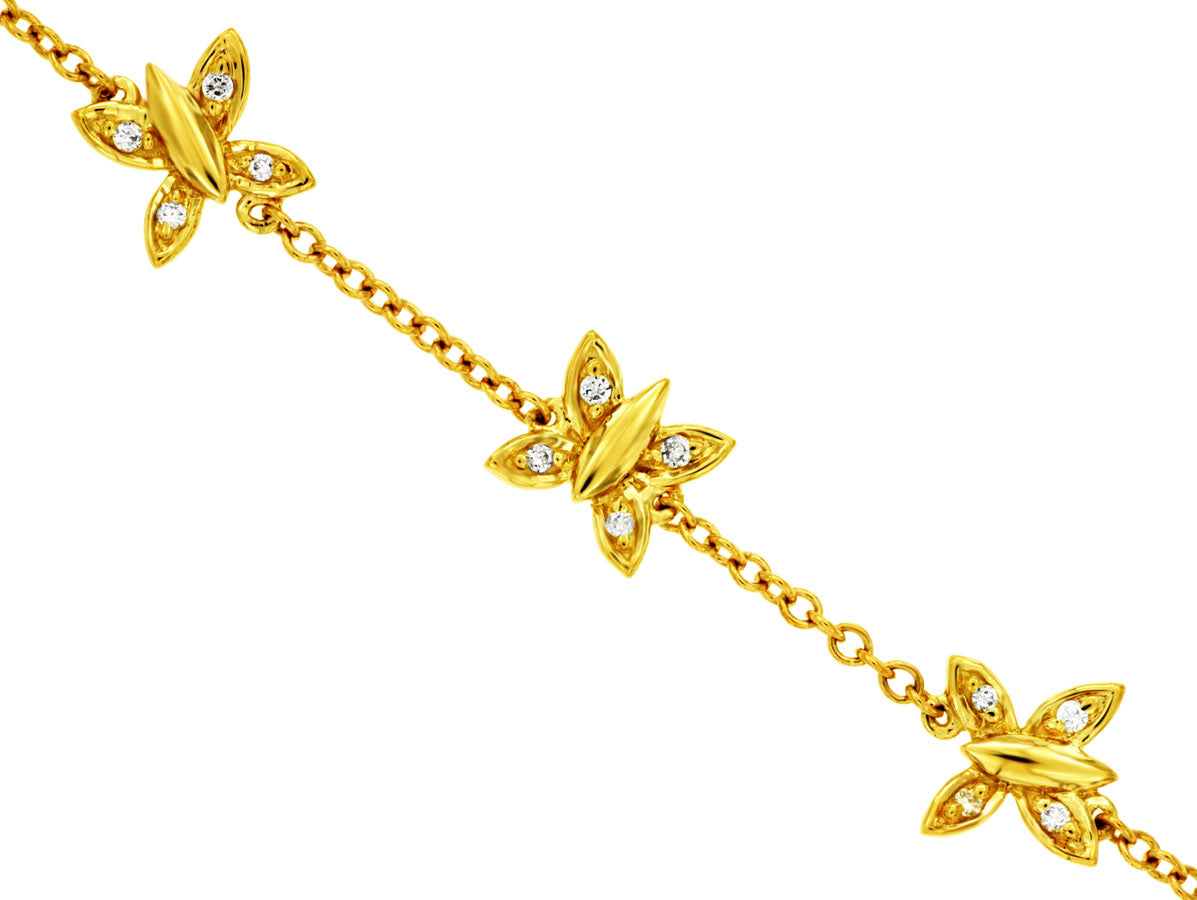 Butterfly Bracelet with Round Diamond Accents