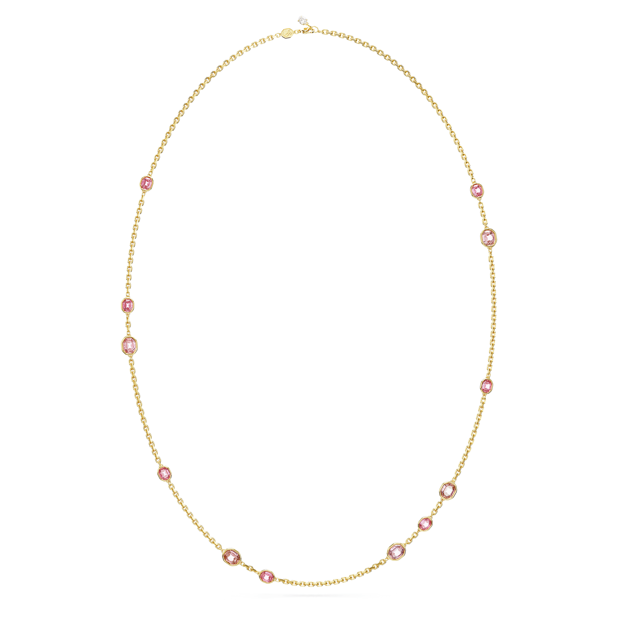 Swarovski Imber strandage Octagon cut, Long, Pink, Gold-tone plated