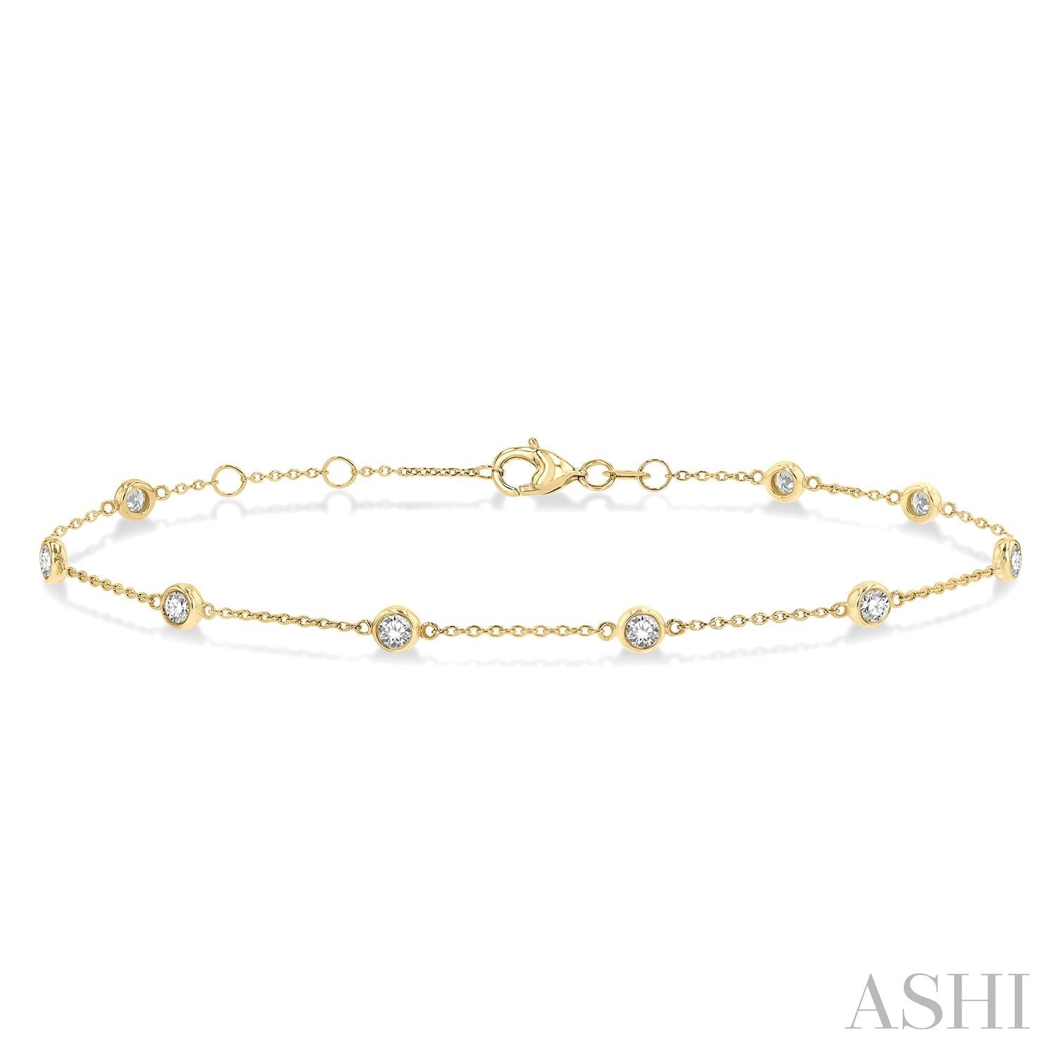 Yellow Gold Diamond Station Bracelet