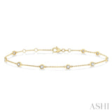 Yellow Gold Diamond Station Bracelet