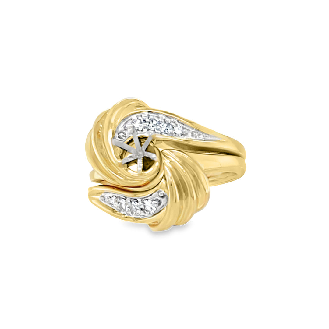 Semi-Mount Swirl Wedding Set