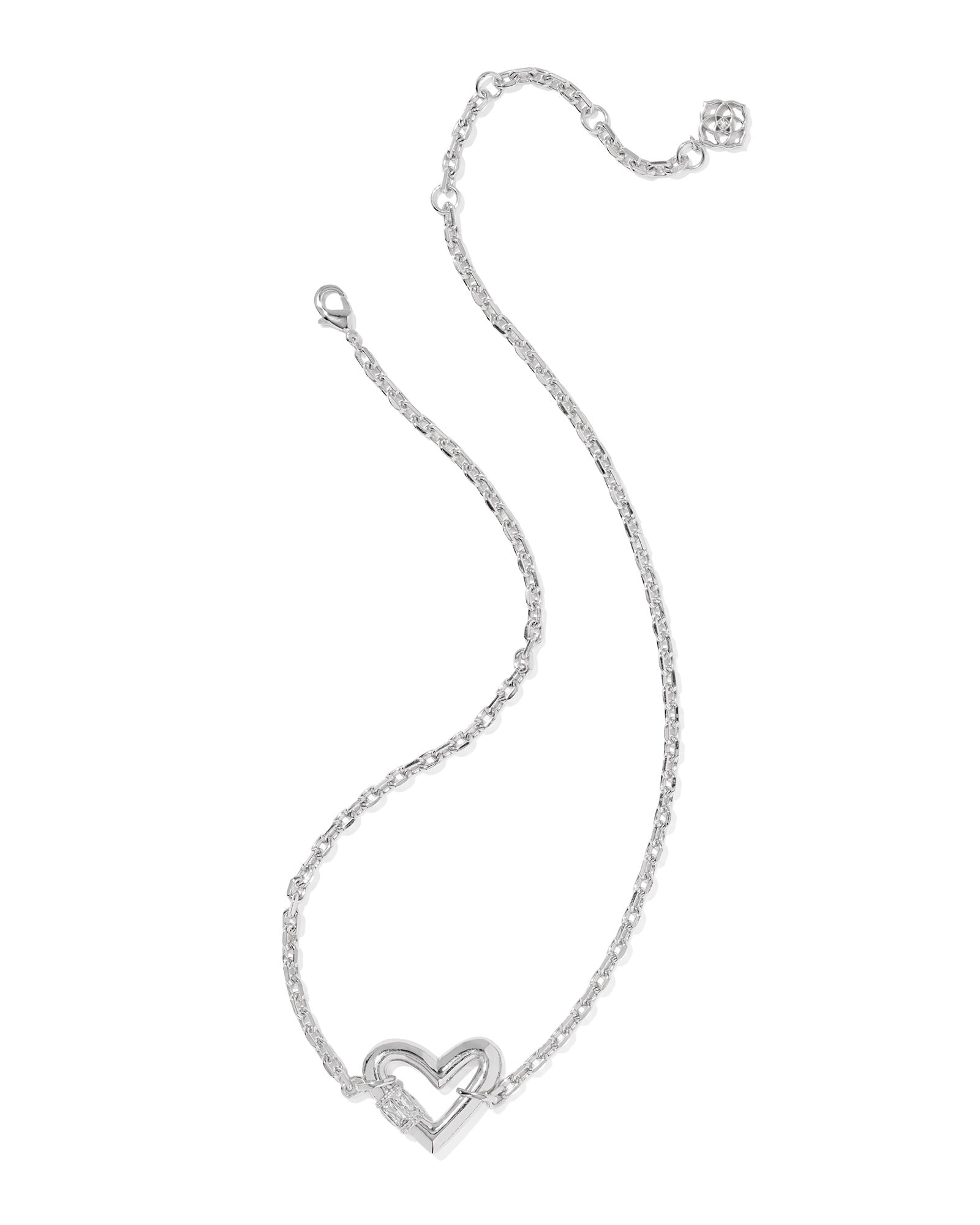 Kendra Scott Emery Heart Silver Short Pendant Necklace