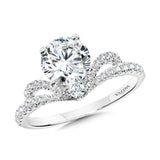 Arching Split Shank Chevron Shaped Diamond Semi Mount