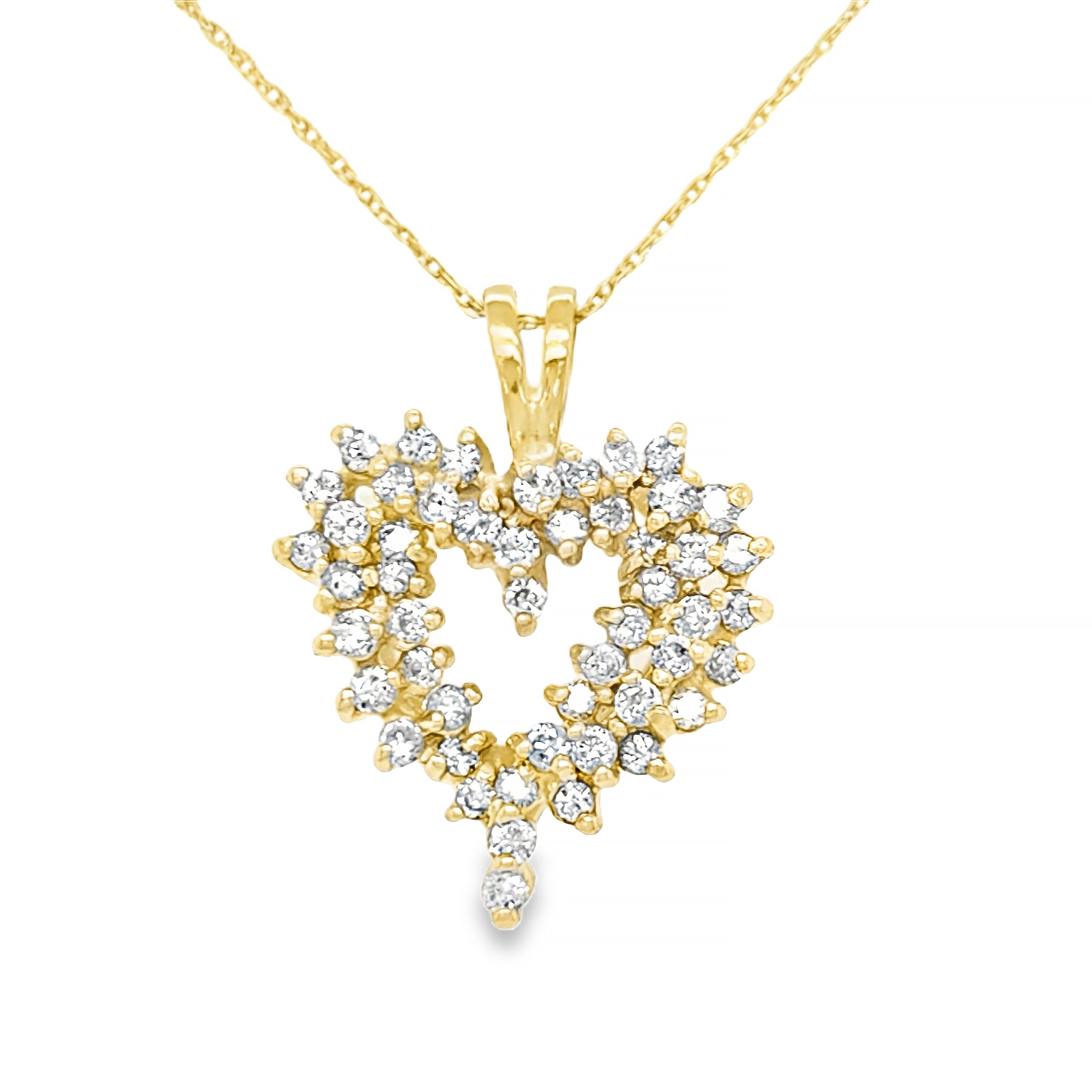 Diamond Cluster Open Heart Pendant
