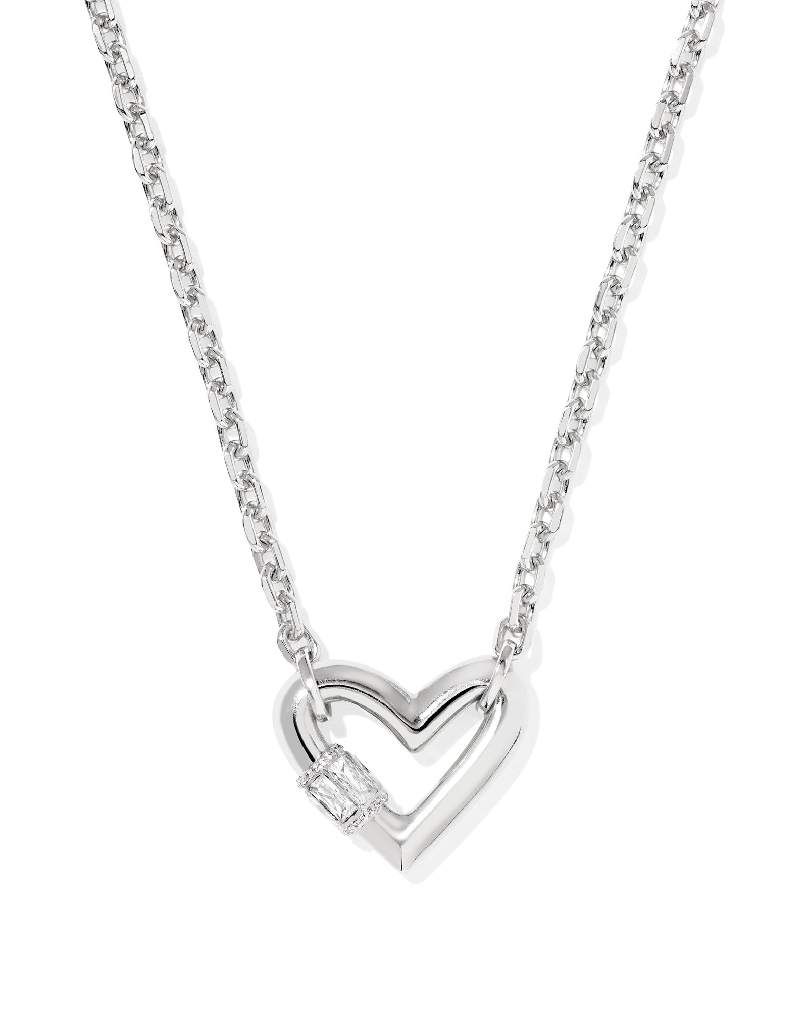 Kendra Scott Emery Heart Silver Short Pendant Necklace