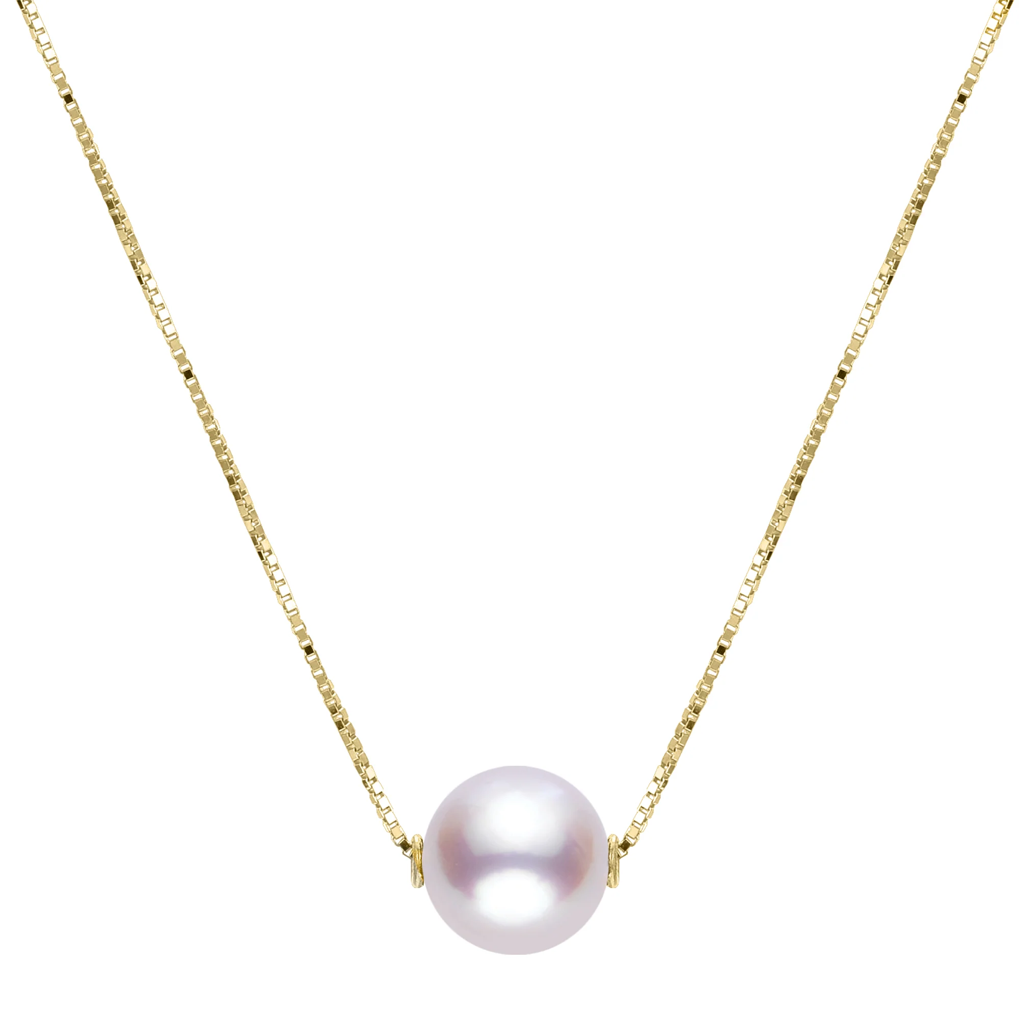 Akoya Pearl Solitaire Necklace, 17"