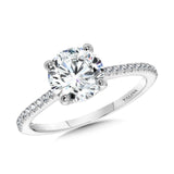 1.00 - 1.49ct Round White 14 Karat Gold Semi-Mount Engagement Ring