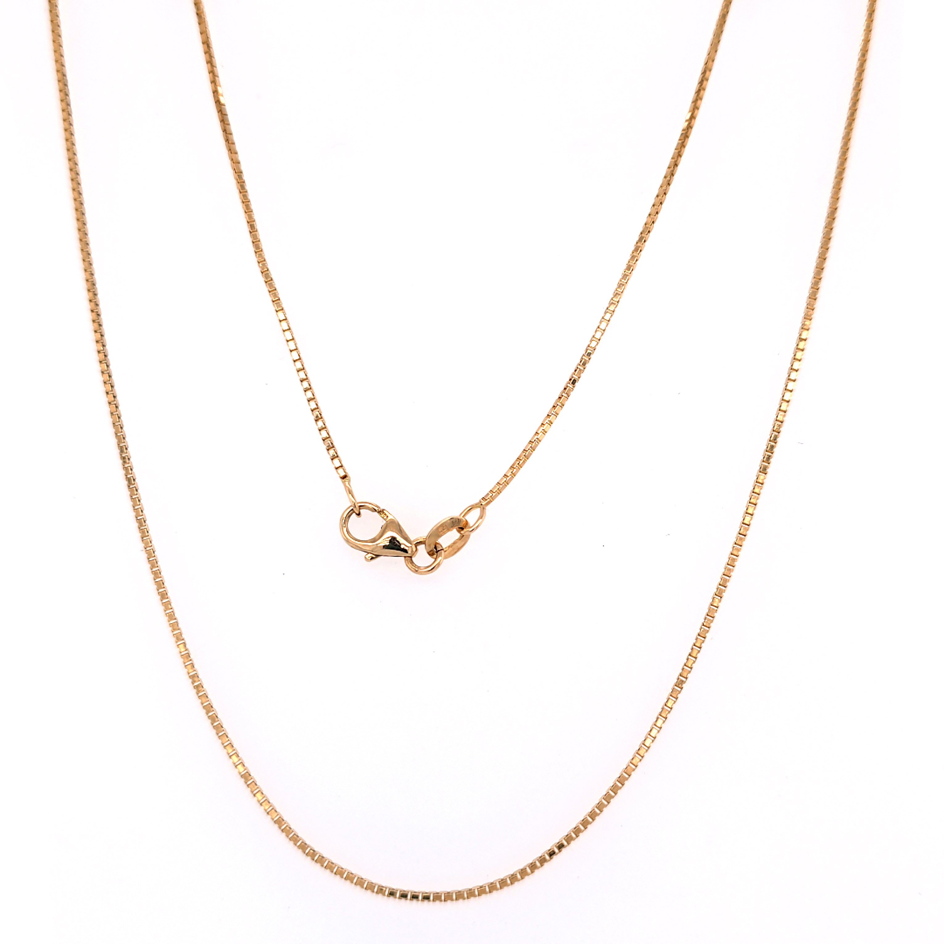 Gold 0.9mm Box Chain, 16"