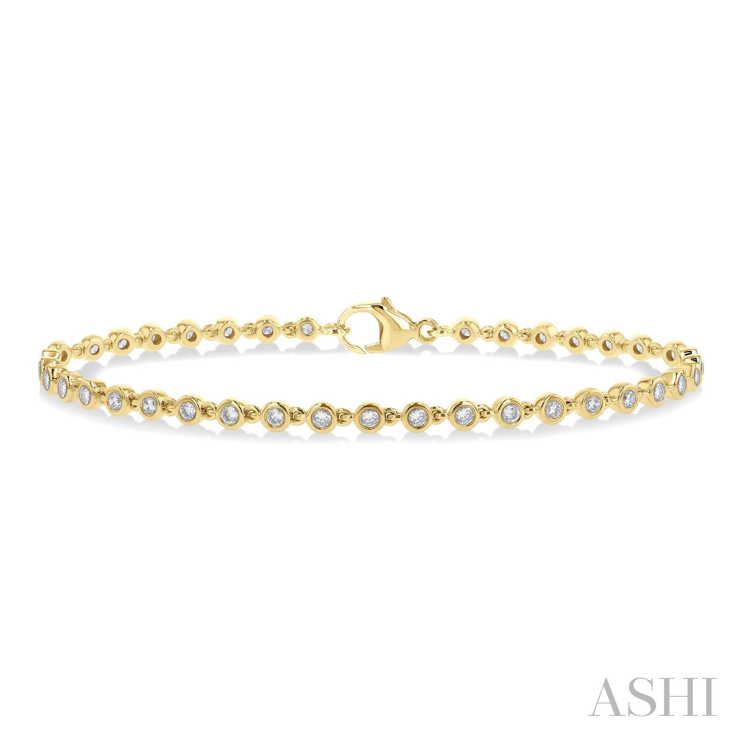 1ctw Bezel-Set Diamond Tennis Bracelet