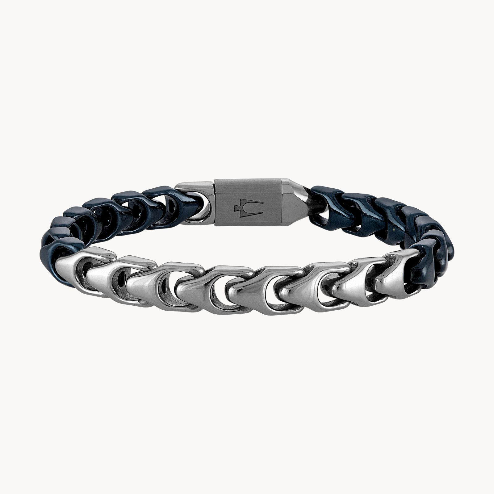 Bulova Stainless Steel Link Bracelet, Navy & Silver