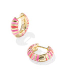 Kendra Scott Mikki Gold Pink Mix Enamel Huggie Earrings