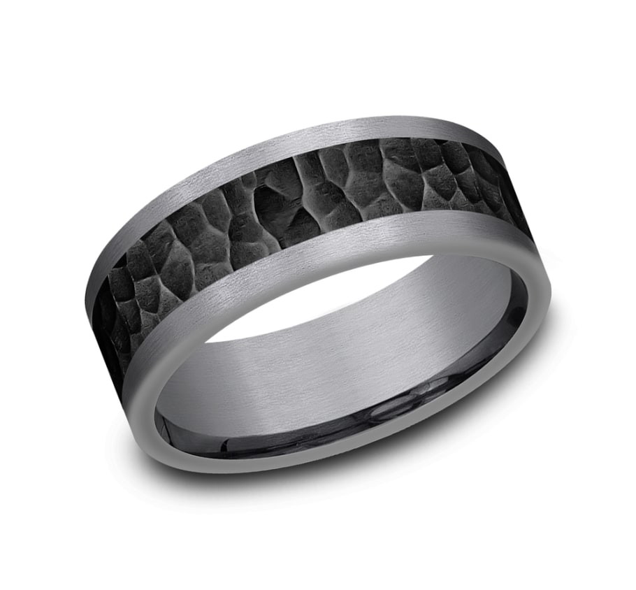 THE TURNER - Tantalum & Titanium Hammered Finish Men's Band