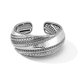 JAI Silver Modern Artisan Textured Cuff Bracelet