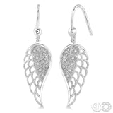 Silver Angel Wings Diamond Earrings