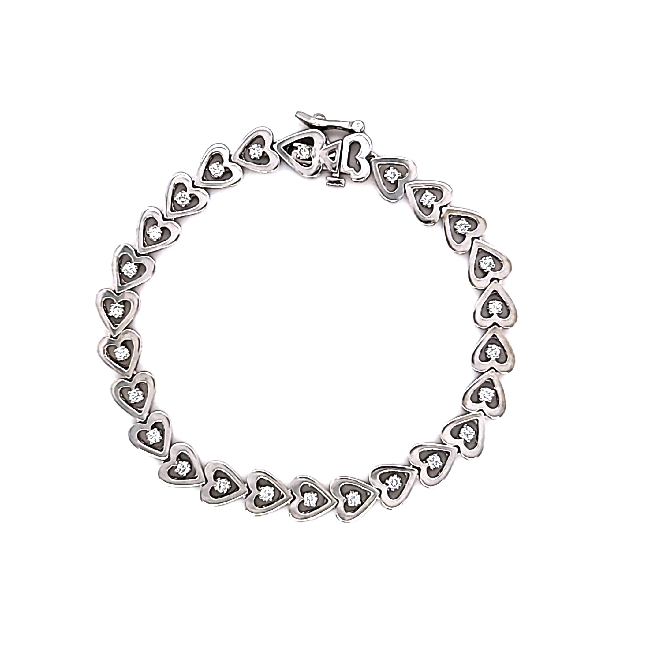 Heart Link Diamond Bracelet