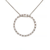 Silver 30mm Open Circle CZ Necklace