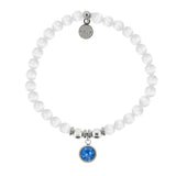 HELP Collection: Birthstone Collection - December Blue Topaz Crystal Charm with White Cats Eye Charity Bracelet