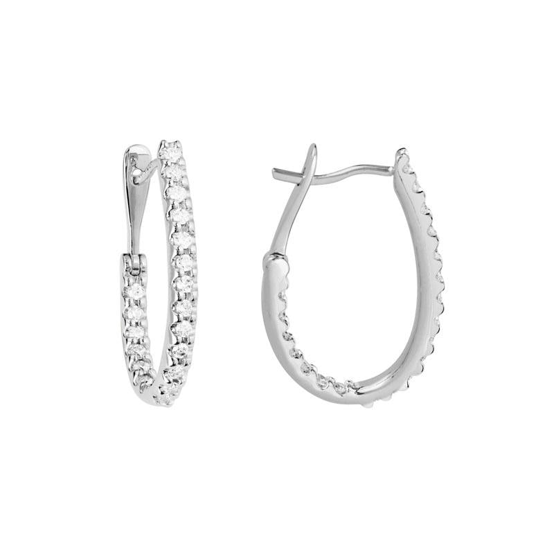 Diamond Inside/Outside Oval Hoops