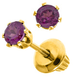 Children's January Birthstone Rhodolite Garnet Stud Earrings