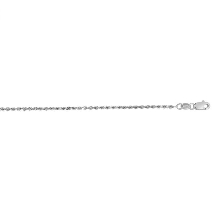 White Gold 1.25mm Rope Chain, 18"