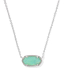 Kendra Scott Elisa Silver Pendant Necklace in Mint Iridescent Abalone
