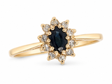 Sapphire & Diamond Halo Ring