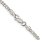 Silver 2.5mm Spiga/Wheat Chain, 24"