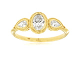 3-Stone Bezel Set Diamond Engagement Ring