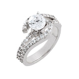 Bypass Style Diamond Semi-Mount Engagement Ring
