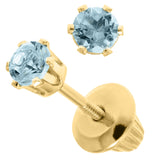 Children's March Birthstone Aquamarine Stud Earrings